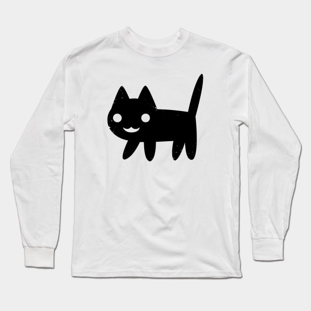 Cute Happy Cat Long Sleeve T-Shirt by PsychicCat